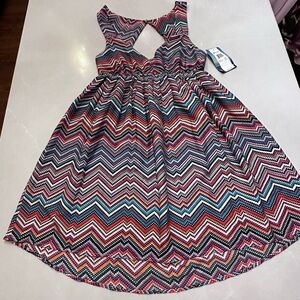 NWT Roxy Multicolor Chevron Dress, Large